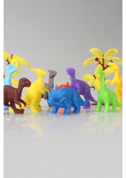 12 Parça Renkli Mini Dinozor Figür Seti 4-6 cm SKU683