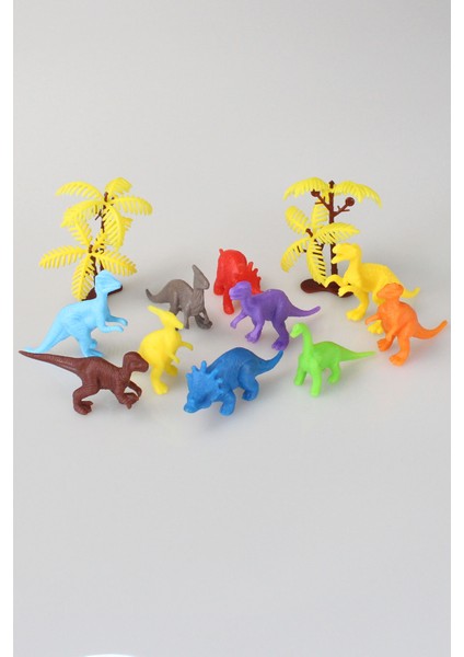 12 Parça Renkli Mini Dinozor Figür Seti 4-6 cm SKU683