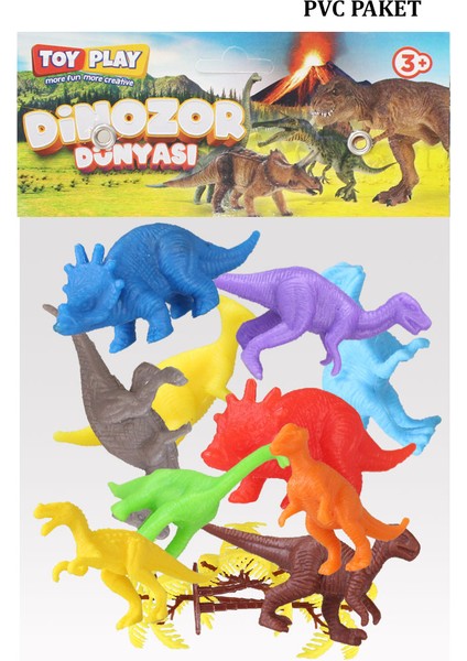 12 Parça Renkli Mini Dinozor Figür Seti 4-6 cm SKU683