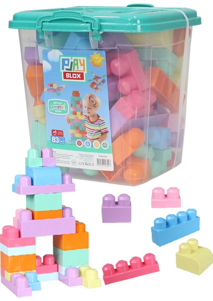 2922 Pastel Renkler Mega Blok Seti 83 Parça Kovalı