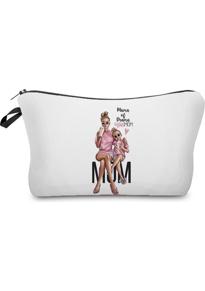 HZ3018 Mama Güzel Karikatür Süper Mama Baskı Anne ve Bebek Katlanır Kadın Rahat Işlevli Organizatör Makyaj Çantası (Yurt Dışından)