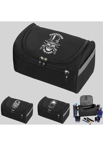 6SKULL031 Erkekler Fonksiyonel Asılı Seyahat Tuvalet Organizatör Durumda Kafatası Desen Güzellik Makyaj Çantası (Yurt Dışından) fiyatları