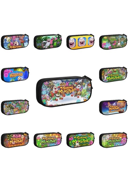 Stil 6 Kız Erkek Büyük Depolama Kalem Kutusu Kırtasiye Için My Singing Monsters Kalem Kutuları Makyaj Çantası (Yurt Dışından)