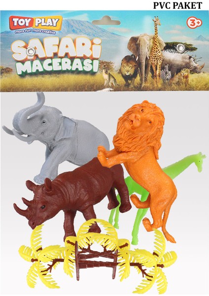 6 Parça Renkli Safari Hayvanları Figür Seti 13-16 cm SKU690 modelleri