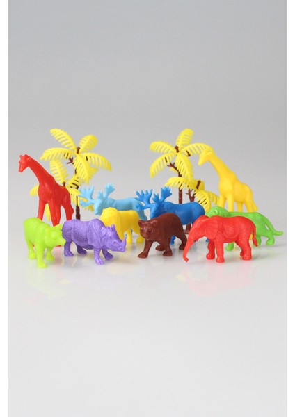 24 Parça Renkli Mini Vahşi Hayvanlar Oyuncak Figür Seti 4-6 cm SKU669