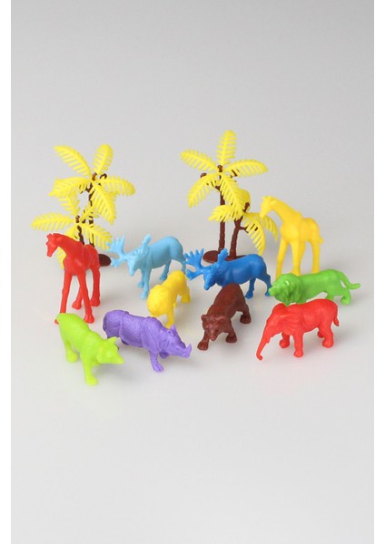 24 Parça Renkli Mini Vahşi Hayvanlar Oyuncak Figür Seti 4-6 cm SKU669