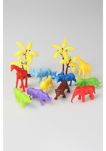 36 Parça Renkli Mini Vahşi Hayvanlar Figür Seti 4-6 cm SKU669