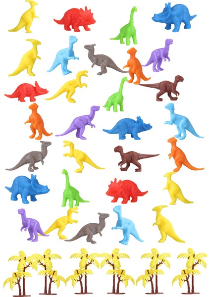 Toy Play 36 Parça Renkli Mini Dinozor Figür Seti 4-6 cm SKU683