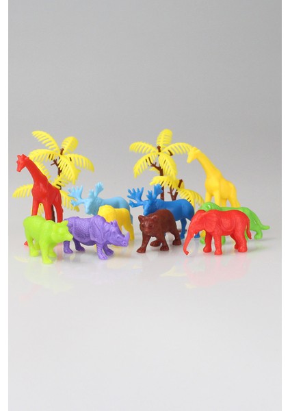 96 Parça Renkli Mini Vahşi Hayvanlar Figür Seti 4-6 cm SKU669