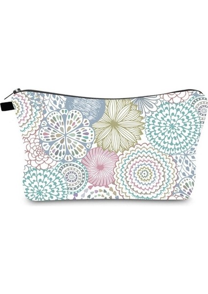 301-19 Kadın Için Mandala Çiçekler Su Geçirmez Ferah Tuvalet Seyahat Aksesuarları Hediyeler Pratik Yıkama Makyaj Çantası (Yurt Dışından)