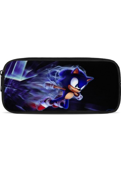 HY081415K Homdow Kalem Sonic Baskı Desen Kalem Kutusu Fermuarlı Dayanıklı Çocuklar ve Gençler Hediye Saklama Makyaj Çantası (Yurt Dışından)