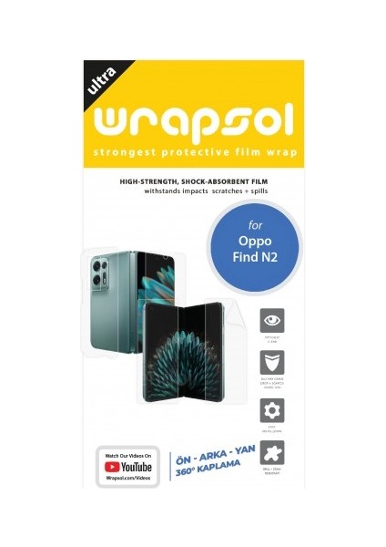 Oppo Find N2 Full Body Ön Arka ve Yan Tam Kaplama Koruyucu Poliüretan Film fiyatları