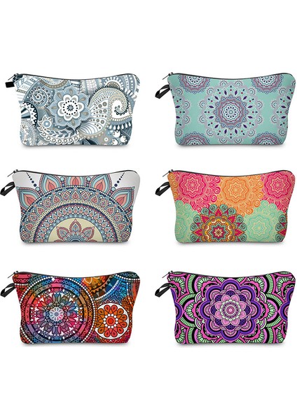 HZ2561 Kadın Için Mandala Çiçekler Su Geçirmez Ferah Tuvalet Seyahat Aksesuarları Hediyeler Pratik Yıkama Makyaj Çantası (Yurt Dışından) fiyatları