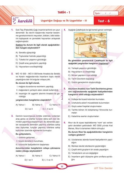 Güncel AYT Eşit Ağırlık Tüm Dersler Soru Bankası