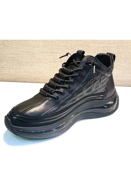 23K504-3 Erkek Deri Sneakers Siyah fırsatları