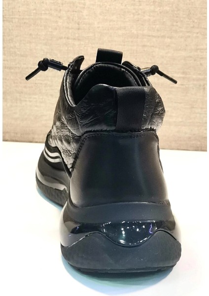 23K504-3 Erkek Deri Sneakers Siyah indirimleri