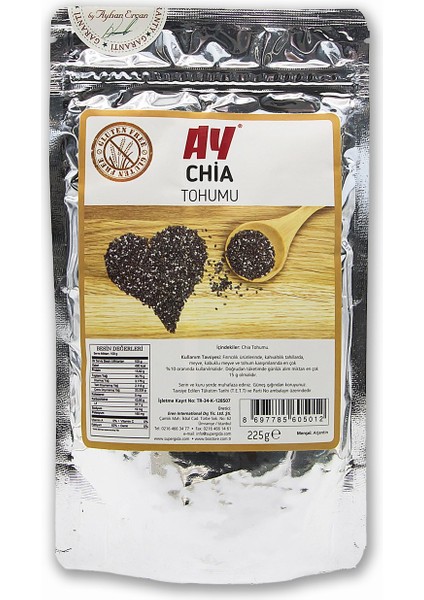 Glutensiz Chia Tohumu 225 G