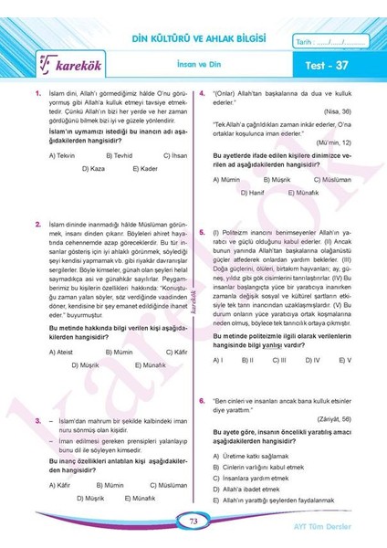 Güncel AYT Sözel Tüm Dersler Soru Bankası
