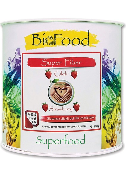 Super Fiber Glutensiz Çilekli İçecek Tozu 180 G