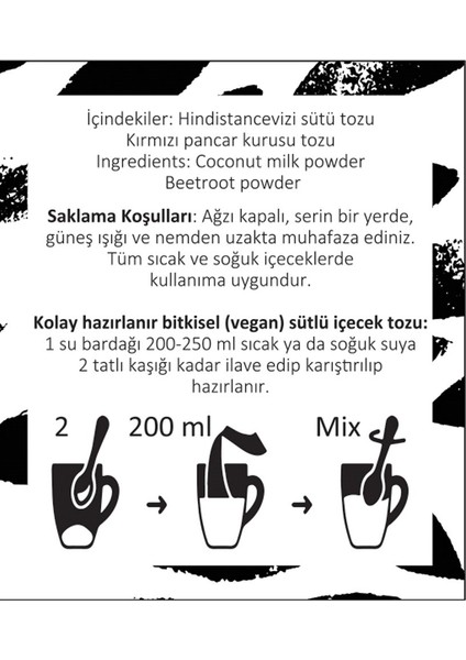 Ayhan Ercan Vegan Hindistan Cevizi Sütlü Kırmızı Pancarlı İçecek Tozu 85 G