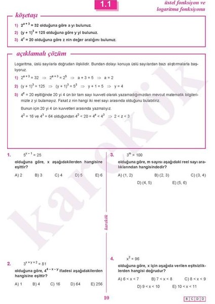 Güncel AYT Logaritma-0 Konu Anlatımlı Çözümlü Soru (Logaritma'm Sıfır D