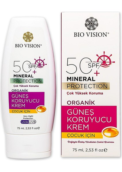 BioVision SPF 50+ Organik Çocuk Güneş Koruyucu Kremi 75 ml