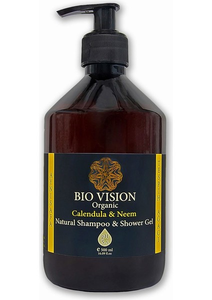 BioVision Organik Aynısefa & Tespih Ağacı Şampuan ve Duş Jeli 500 ml