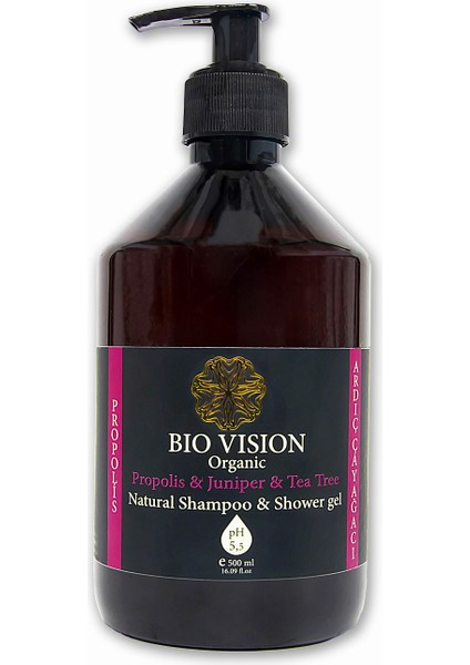 BioVision Organik Propolis, Ardıç & Çay Ağacı Şampuanı ve Duş Jeli 500 ml
