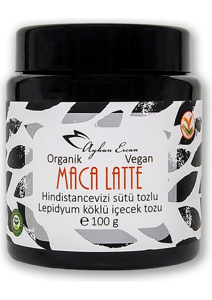 Ayhan Ercan Vegan Maca Latte Hindistan Cevizi Sütlü Maca İçecek Tozu 100 G