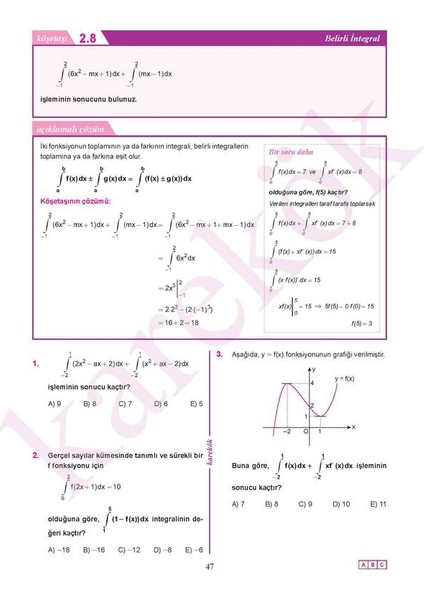Güncel AYT Integral Sıfır Konu Anlatımlı Çözümlü Soru (Integral'im Sıfı