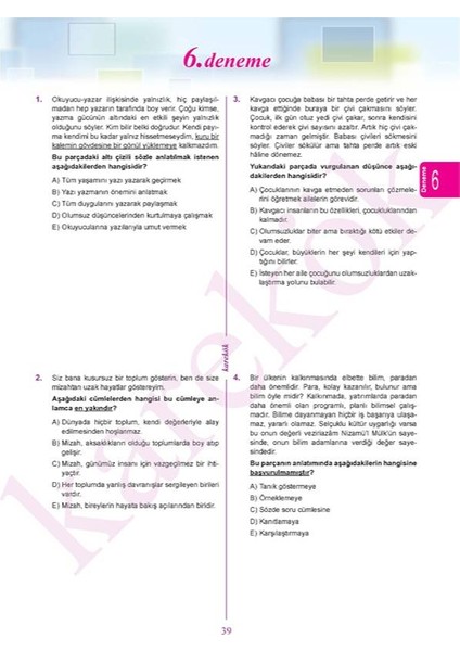 Güncel AYT Sözel Denemeleri + AYT Öncesi Çözülmesi Gereken Son 1000 Soru