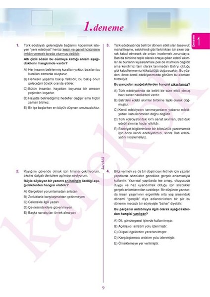 Güncel AYT Sözel Denemeleri + AYT Öncesi Çözülmesi Gereken Son 1000 Soru