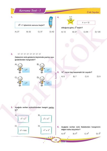 Karekök Yayıncılık Güncel 6. Sınıf Matematik Konu Anlatımlı Çözümlü Soru Mps (Modüler Pi