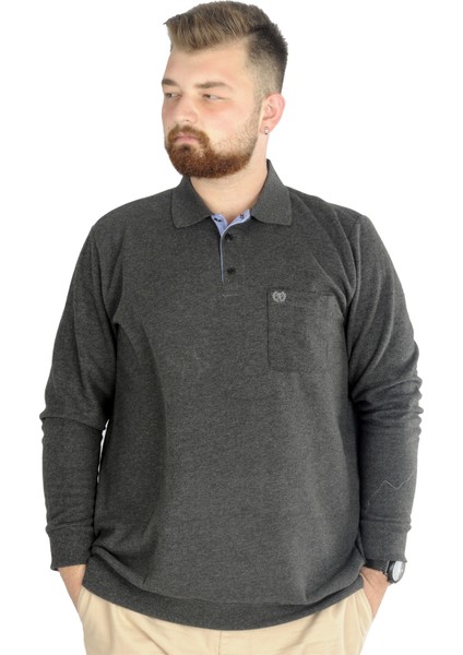 Erkek Sweat Polo Cepli Selanik Basic 20441 Antramelanj