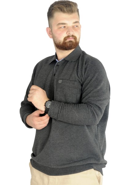 Erkek Sweat Polo Cepli Selanik Basic 20441 Antramelanj fiyatları