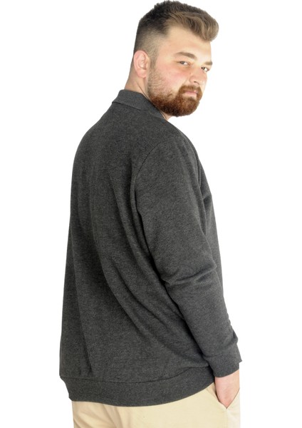 Erkek Sweat Polo Cepli Selanik Basic 20441 Antramelanj modelleri