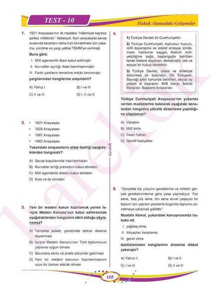 Güncel 8. Sınıf LGS T.C İnkılap Tarihi ve Atatürkçülük Soru Bankası