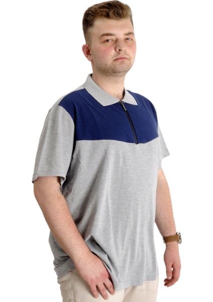 Büyük Beden Erkek T-Shirt Polo Fragmented 23325 Grimelanj fiyatları