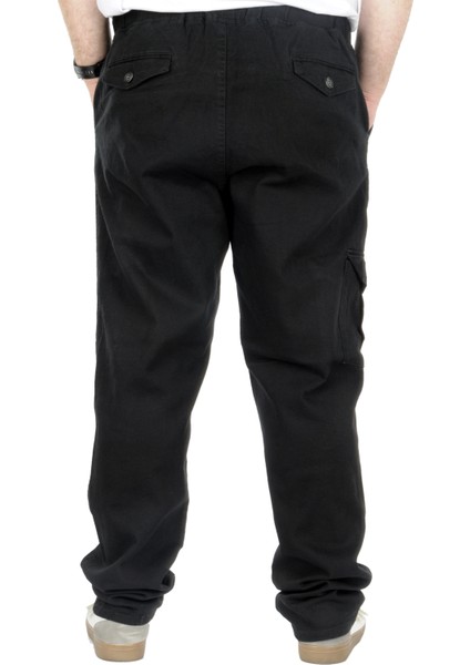 Büyük Beden Erkek Gabardin Kargo Jogger Pantolon Doğa 21928 Siyah modelleri
