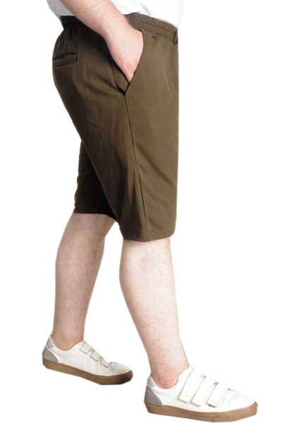 Büyük Beden Erkek Şort Interlok 23515 Haki modelleri