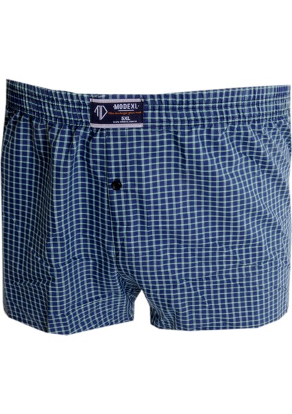 Mode Xl Büyük Beden Erkek Boxer Desenli Poplin 6348 Yeşil