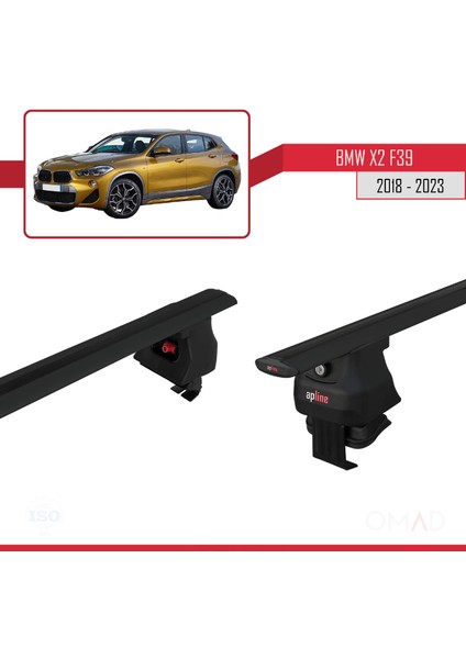 Bmw X2 (F39) 2018 ve Sonrası ile Uyumlu Ace-4 Ara Atkı Tavan Barı Siyah