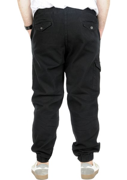 Büyük Beden Erkek Gabardin Kargo Jogger Pantolon Doğa 21927 Siyah modelleri