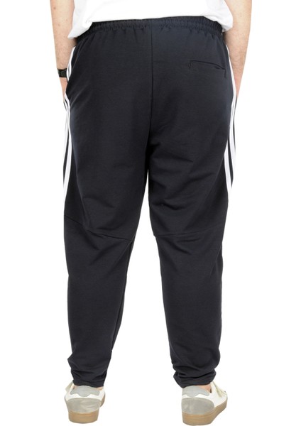 Mode Xl Büyük Beden Eşofman Altı Darpaça Stripe 22509 Lacivert