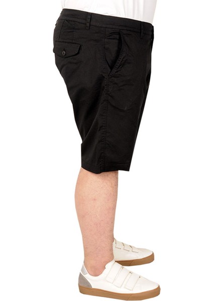 Kapri Yancep Nice Classic Büyük Beden Erkek Şort Siyah Rahat Kesim Yazlık modelleri