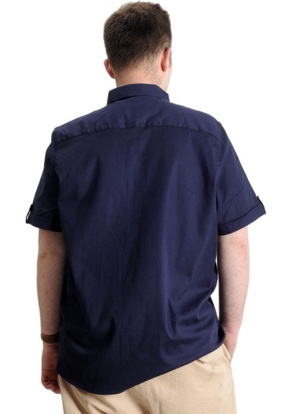 Erkek Büyük Beden Gabardin Gömlek Introvert 23304 Lacivert fırsatları