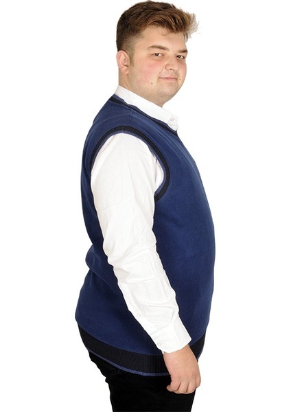 Büyük Beden Erkek Süeter Vanize Selanik 20547 Indigo modelleri