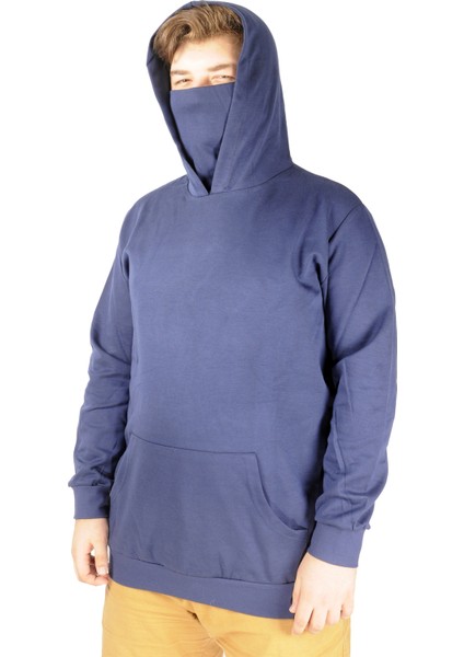 Büyük Beden Erkek Sweatshirt Arm Mask 21505 Indigo