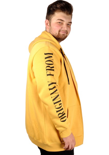 Erkek Sweat Kapşonlu 1919NY 21516 Hardal