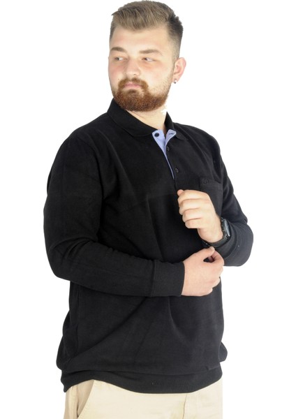 Erkek Sweat Polo Cepli Selanik Basic 20441 Siyah